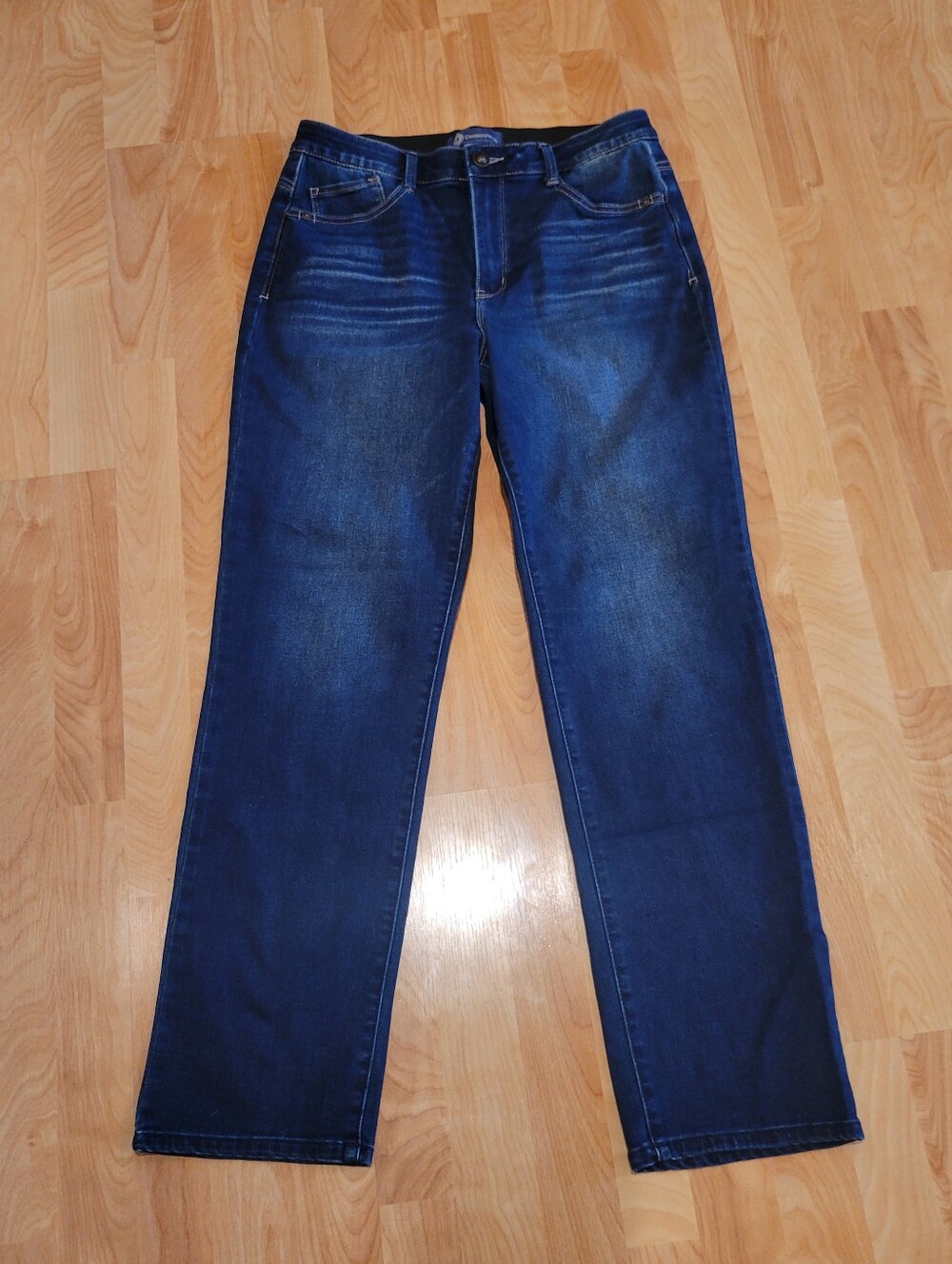 Democracy High Rise Straight Leg Jeans Indigo Blue Denim Size 12 - Picture 4 of 9